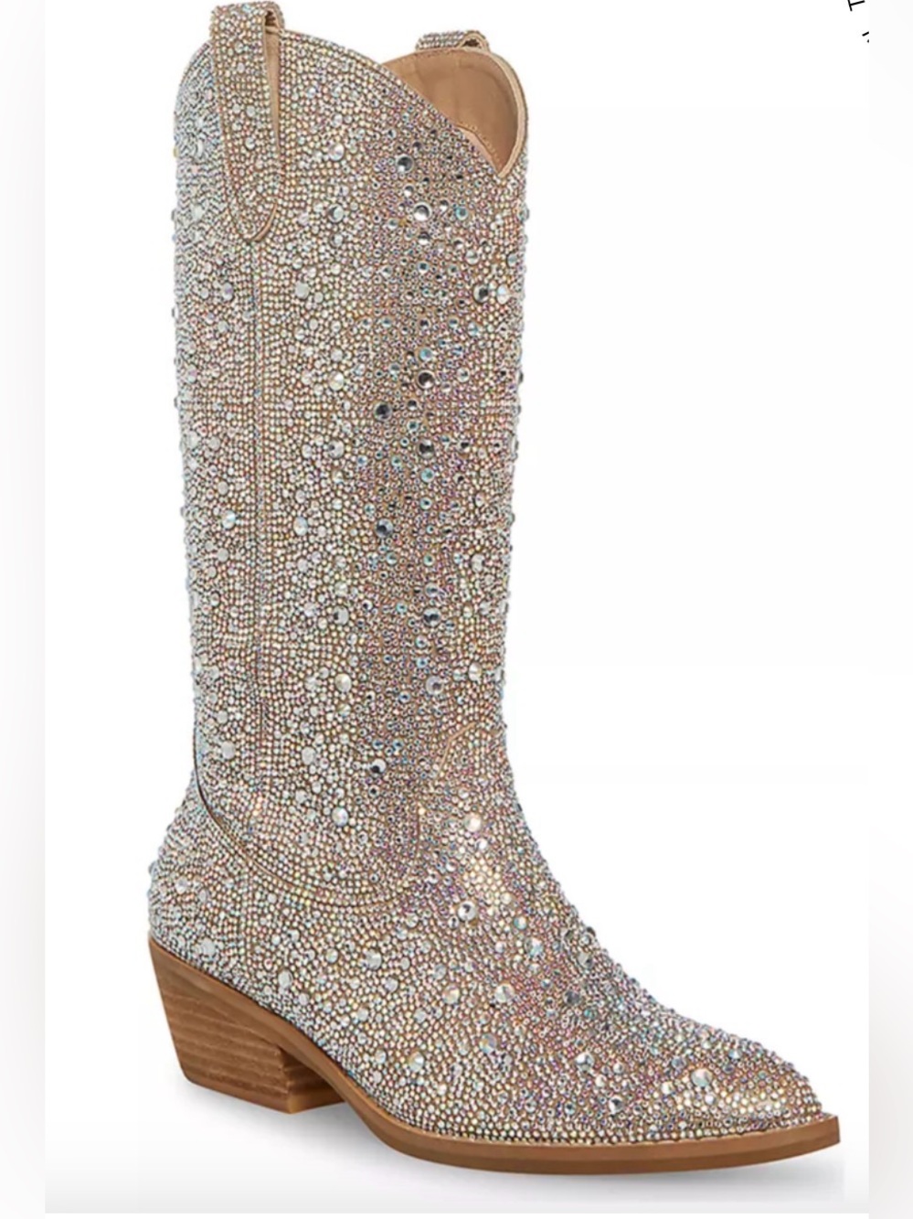 Madden Girl Redford Rhinestone Embellished Western Heeled Boots 9
